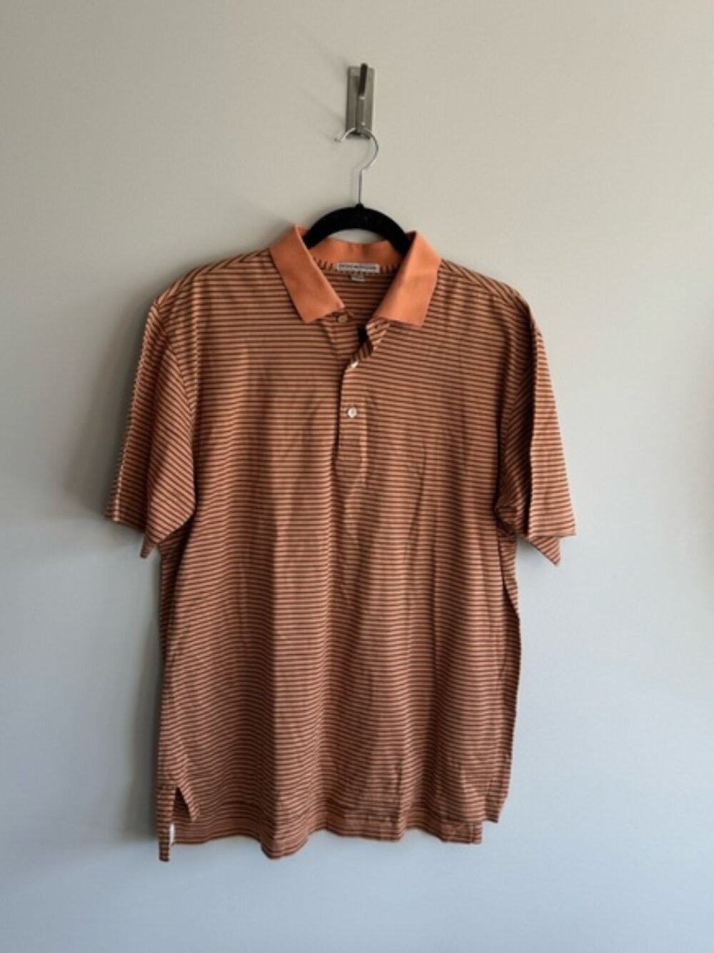Peter Millar mens cotton burnt orange shirt